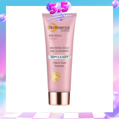 BIO ESSENCE - 24K Rose Gold Gel Cleanser (For Youthful Dewy Skin +Nano Gold Peptide) 100g