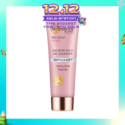 BIO ESSENCE 24K Rose Gold Gel Cleanser (For Youthful Dewy Skin +Nano Gold Peptide) 100g