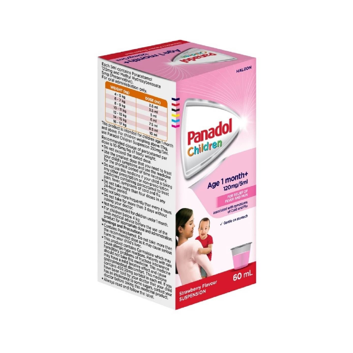 Suspension Strawberry Flavour For Children (For 1yr to 6yr old + Relieve Fever + Pain) 60ml