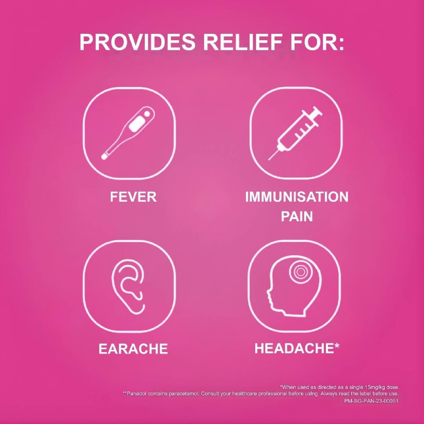 Suspension Strawberry Flavour For Children (For 1yr to 6yr old + Relieve Fever + Pain) 60ml