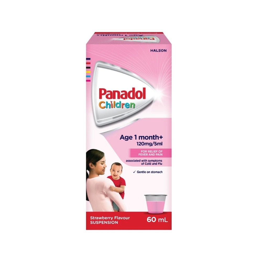 Suspension Strawberry Flavour For Children (For 1yr to 6yr old + Relieve Fever + Pain) 60ml (Expiry: Nov`2026)