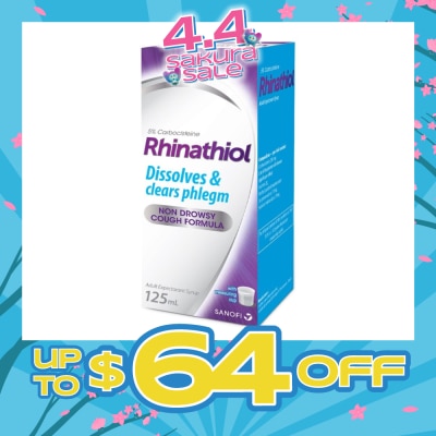 RHINATHIOL - Adult Cough Syrup 5% 125ml&nbsp;(Expiry: Aug`2026)