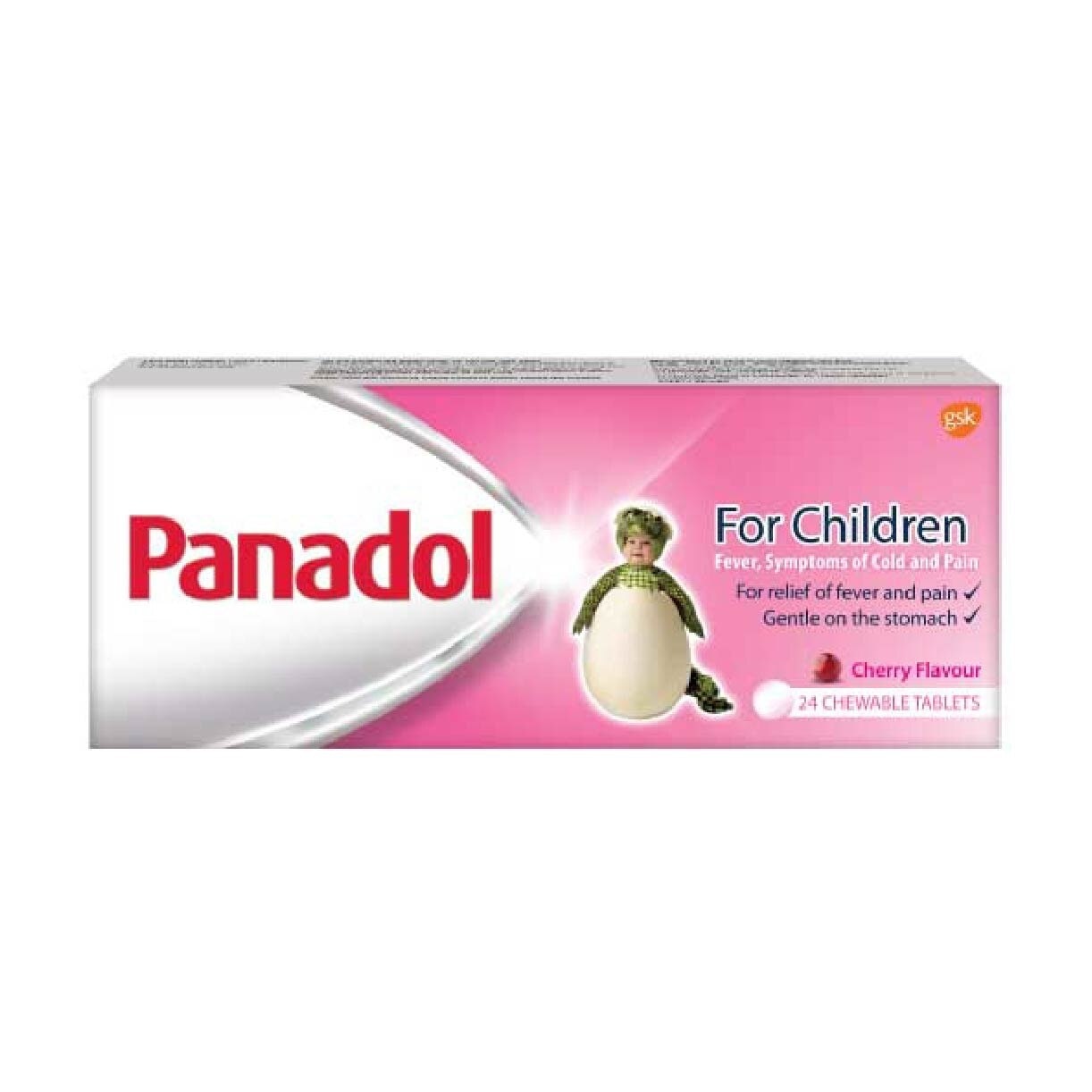 Panadol Children's Chewable Tablet (Fever + Cold & Pain Symptoms Relief) Cherry Flavour 24s