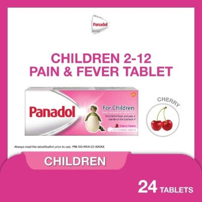 PANADOL Panadol Children's Chewable Tablet (Fever + Cold & Pain Symptoms Relief) Cherry Flavour 24s