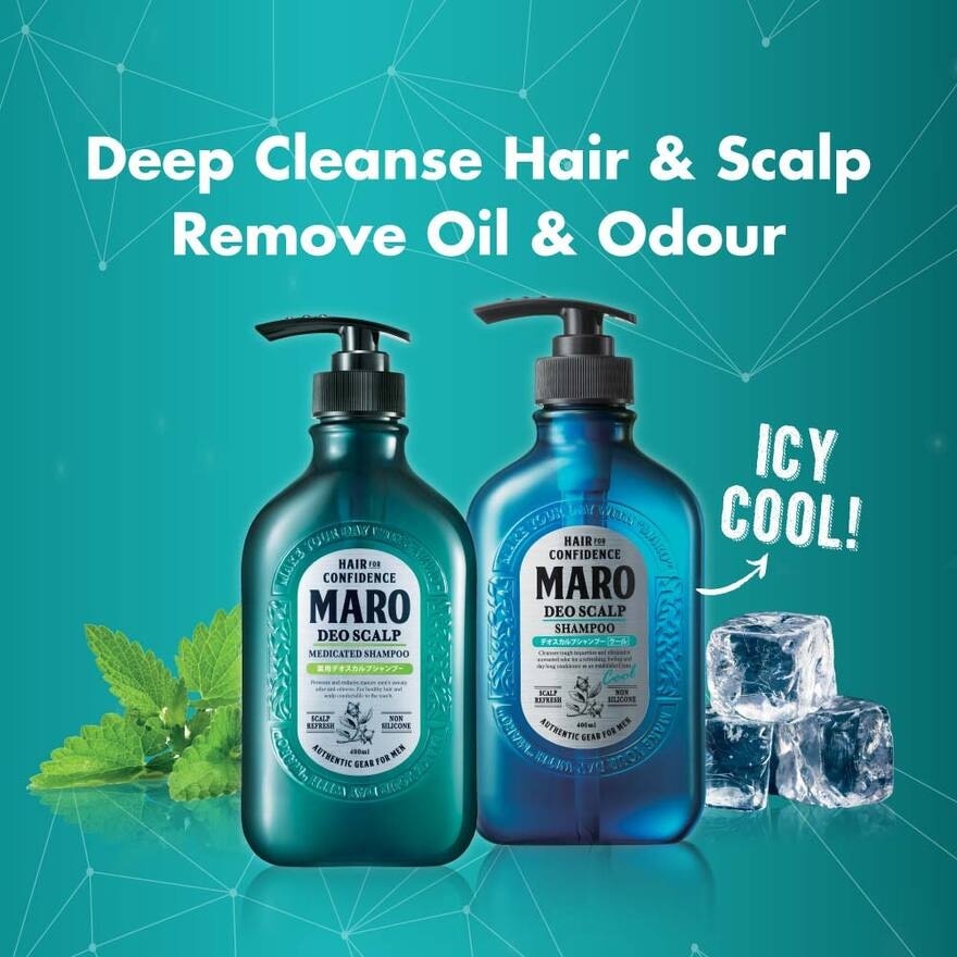 Deo Scalp Cool Shampoo (Cleanse Away Unwanted Sebum in Clogged Pores Preventing Unpleasasnt Odor from Hair Root) 400ml