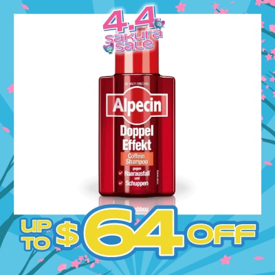 ALPECIN - Double Effect Caffeine Anti-Dandruff Shampoo (Helps to Reduce Hair Loss & Removes Dandruff Gently) 200ml
