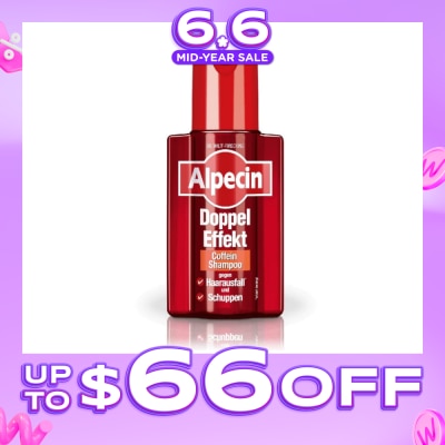 ALPECIN - Double Effect Caffeine Anti-Dandruff Shampoo (Helps to Reduce Hair Loss & Removes Dandruff Gently) 200ml