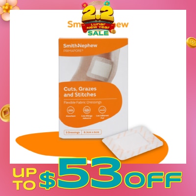 SMITH & NEPHEW Adhesive Dressing 8.3cm x 6cm 5s