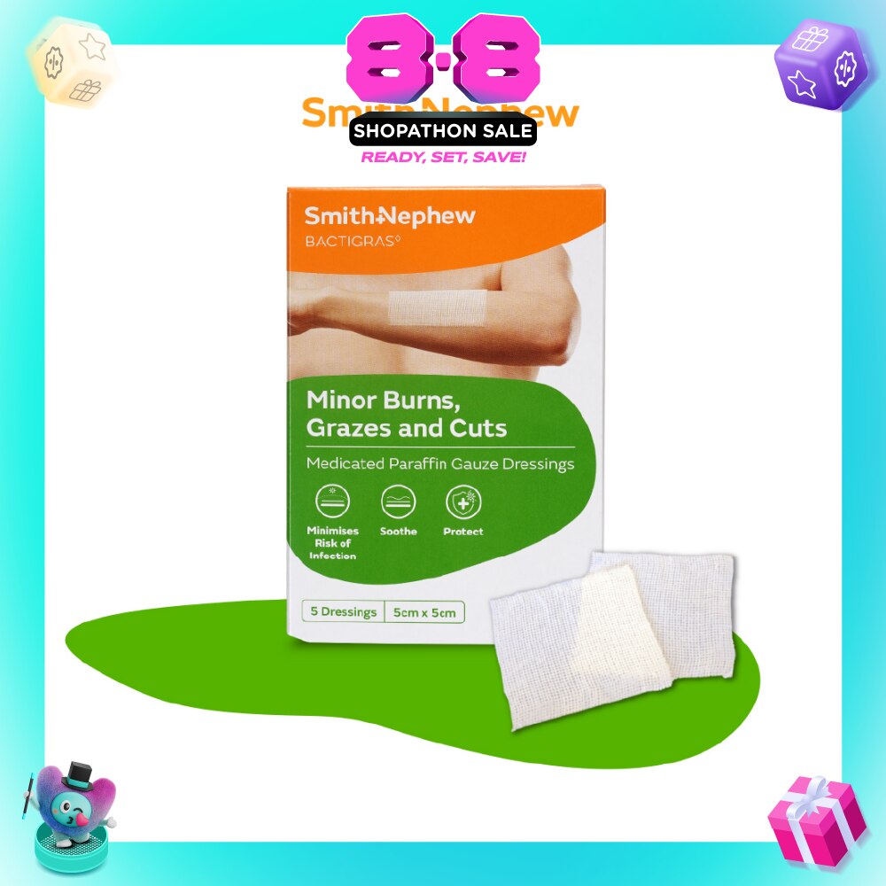 Medicated Paraffin Gauze Dressing (5cm x 5cm) 5s
