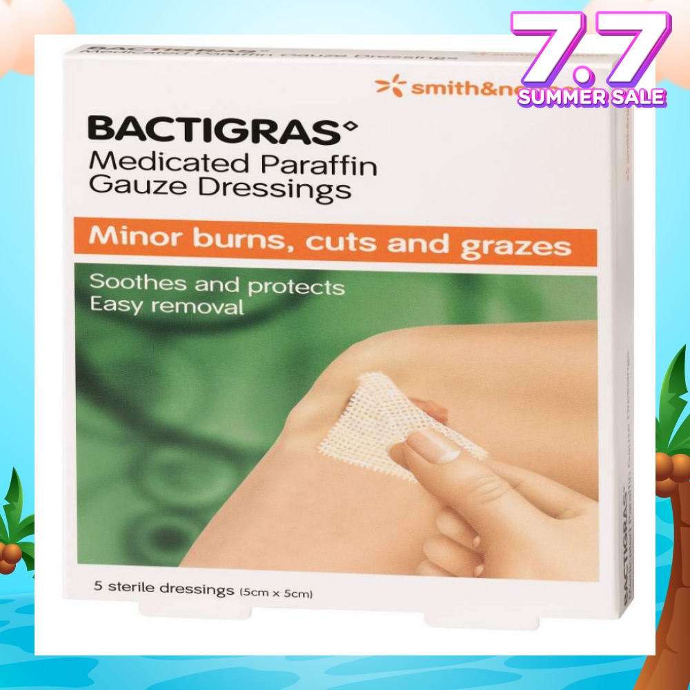 Medicated Paraffin Gauze Dressing (5cm x 5cm) 5s