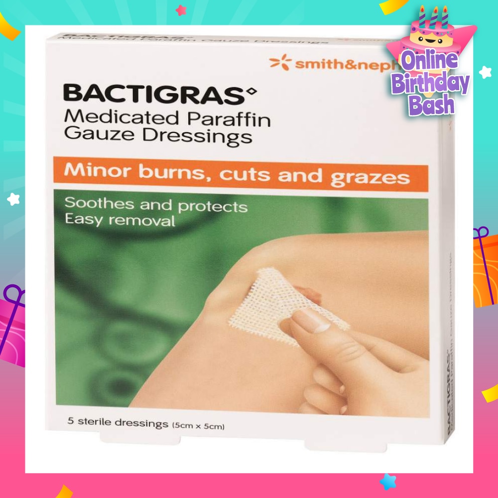 Medicated Paraffin Gauze Dressing (5cm x 5cm) 5s