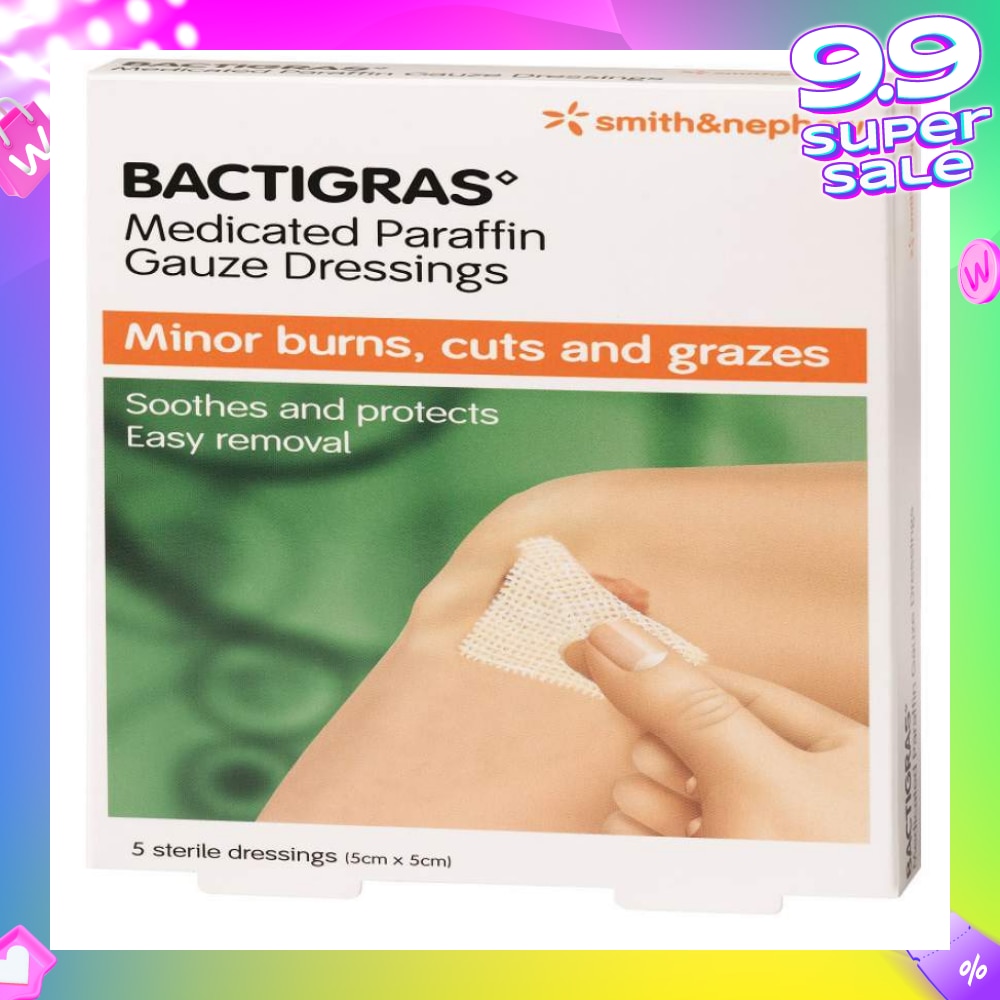 Medicated Paraffin Gauze Dressing (5cm x 5cm) 5s