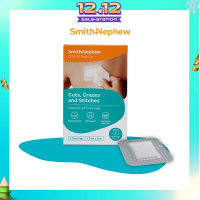 SMITH & NEPHEW Opsite Post-Op Clear Adhesvie Waterproof Dressing 6.5cm X 5cm X 5pcs