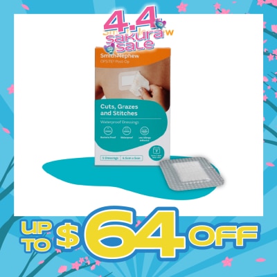 SMITH & NEPHEW - Opsite Post-Op Clear Adhesvie Waterproof Dressing 6.5cm X 5cm X 5pcs