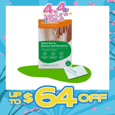 SMITH & NEPHEW - OPSITE FLEXIGRID Clear Waterproof Film Dressing 6cm x 7cm 5s