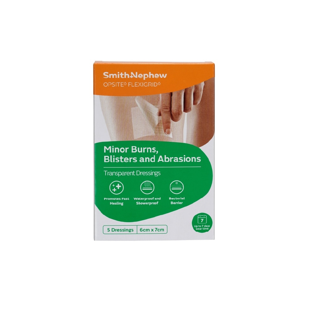 OPSITE FLEXIGRID Clear Waterproof Film Dressing 6cm x 7cm 5s