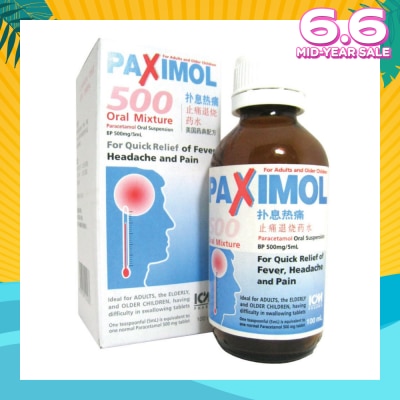 ICM PHARMA Paximol 500 Oral Mixture (Suitable Adults, Elderly And Older Children) For 100ml