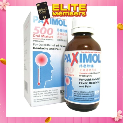ICM PHARMA Paximol 500 Oral Mixture (Suitable Adults, Elderly And Older Children) For 100ml