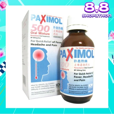 ICM PHARMA Paximol 500 Oral Mixture (Suitable Adults, Elderly And Older Children) For 100ml