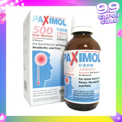 ICM PHARMA Paximol 500 Oral Mixture (Suitable Adults, Elderly And Older Children) For 100ml