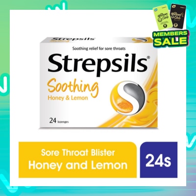 STREPSILS Lozenges Soothing Relief for Sore Throat Soothing Honey & Lemon 24s