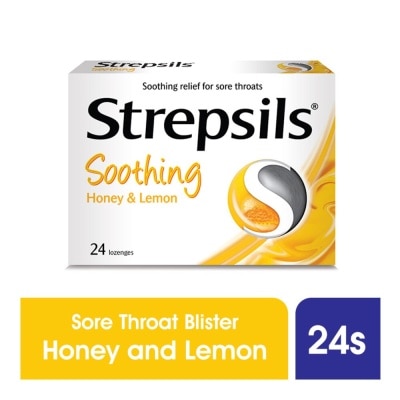 STREPSILS Lozenges Soothing Relief for Sore Throat Soothing Honey & Lemon 24s