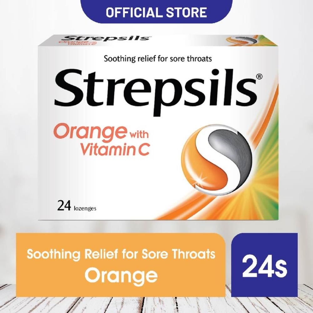 Lozenges Soothing Relief for Sore Throat Orange with Vitamin C 24s