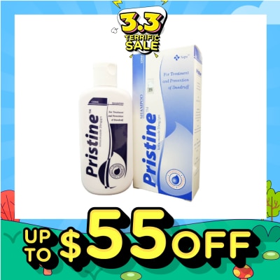 PRISTINE Shampoo (Treat and Prevent Dandruff, White Spots & Seborrhoeic Dermatitis) 120ml