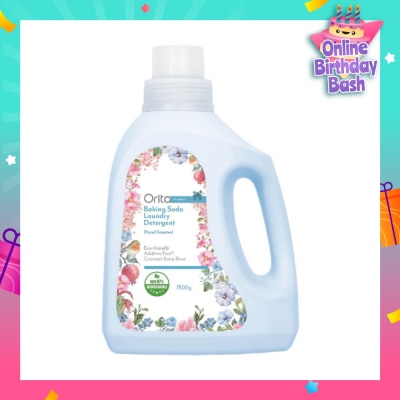 ORITA Eco-Friendly Coconut Soap Base Baking Soda Laundry Detergent Floral Scented Addictive Free 1500g