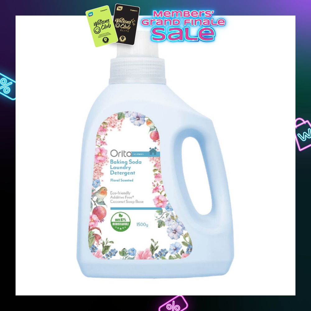 Eco-Friendly Coconut Soap Base Baking Soda Laundry Detergent Floral Scented Addictive Free 1500g