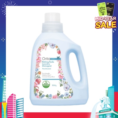 ORITA Eco-Friendly Coconut Soap Base Baking Soda Laundry Detergent Floral Scented Addictive Free 1500g