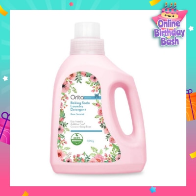 ORITA Eco-Friendly Coconut Soap Base Baking Soda Laundry Detergent Rose Scented Addictive Free 1500g