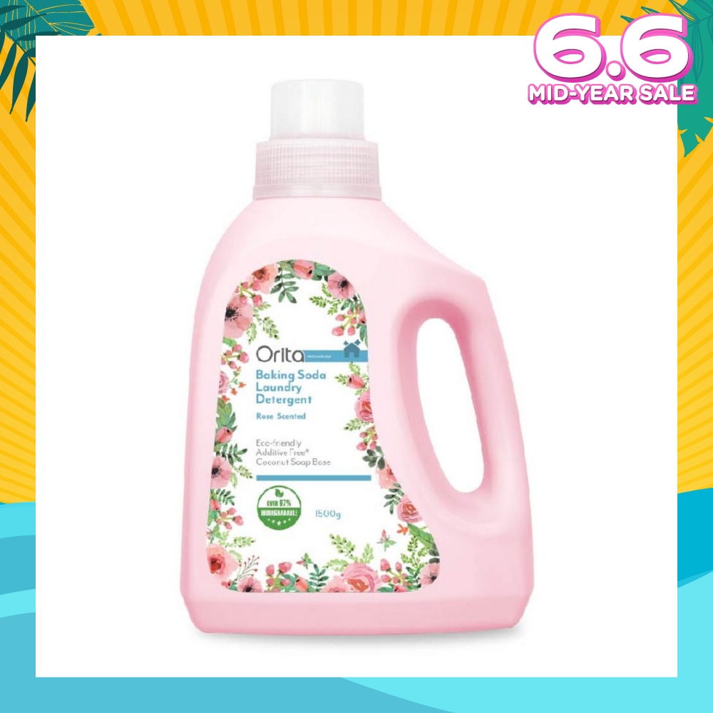 Eco-Friendly Coconut Soap Base Baking Soda Laundry Detergent Rose Scented Addictive Free 1500g