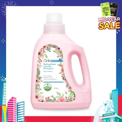 ORITA Eco-Friendly Coconut Soap Base Baking Soda Laundry Detergent Rose Scented Addictive Free 1500g