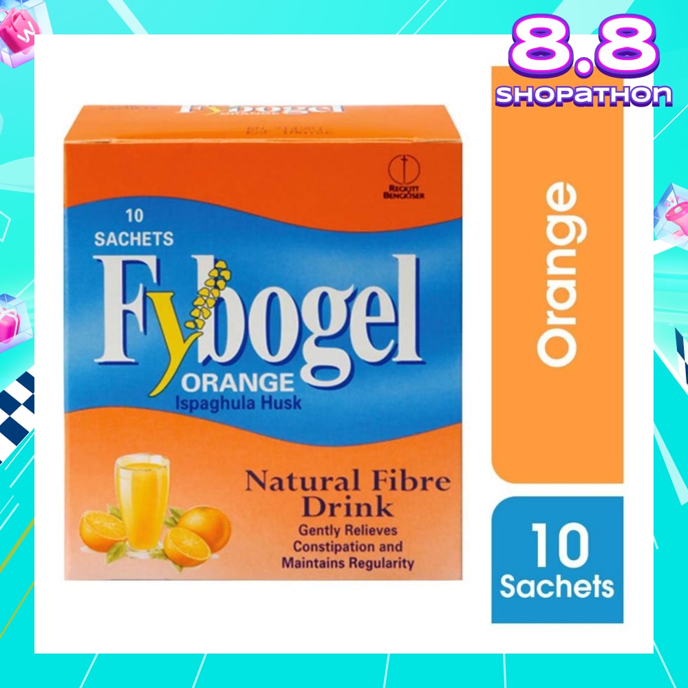 Natural Fibre Drink Sachet Orange Flavour (Gently Relieves Constipation) 10s