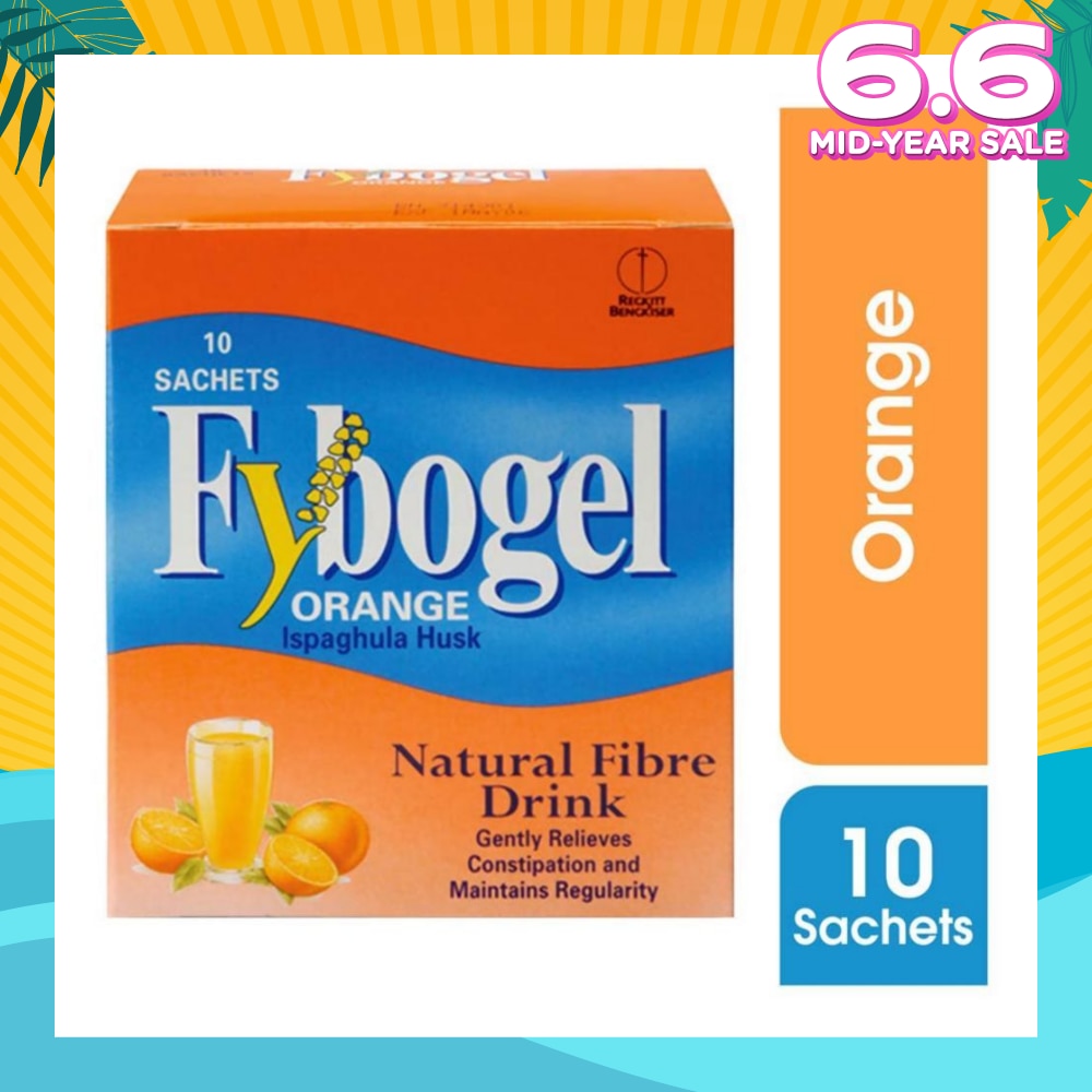 Natural Fibre Drink Sachet Orange Flavour (Gently Relieves Constipation) 10s