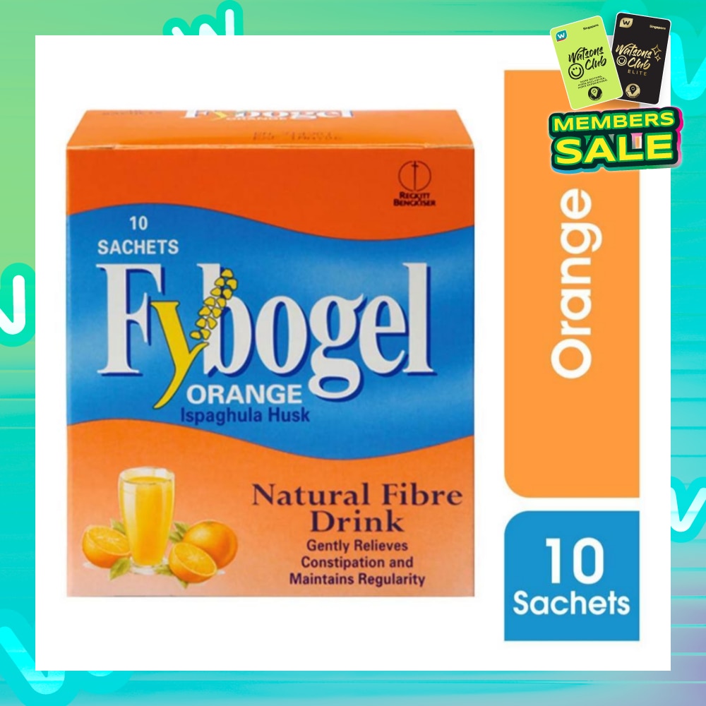 Natural Fibre Drink Sachet Orange Flavour (Gently Relieves Constipation) 10s