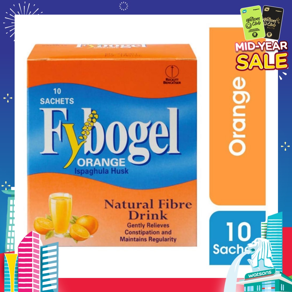 Natural Fibre Drink Sachet Orange Flavour (Gently Relieves Constipation) 10s