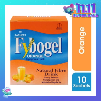 FYBOGEL Natural Fibre Drink Sachet Orange Flavour (Gently Relieves Constipation) 10s