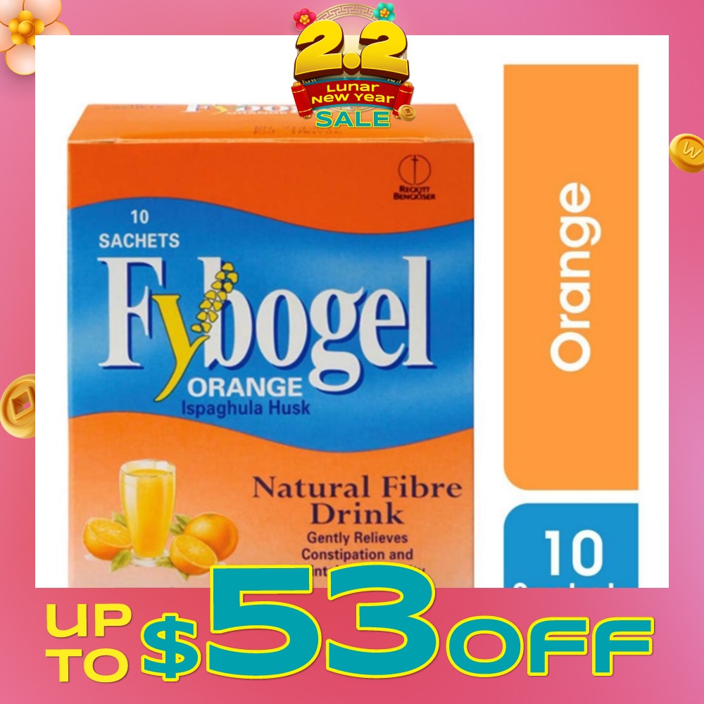 Natural Fibre Drink Sachet Orange Flavour (Gently Relieves Constipation) 10s