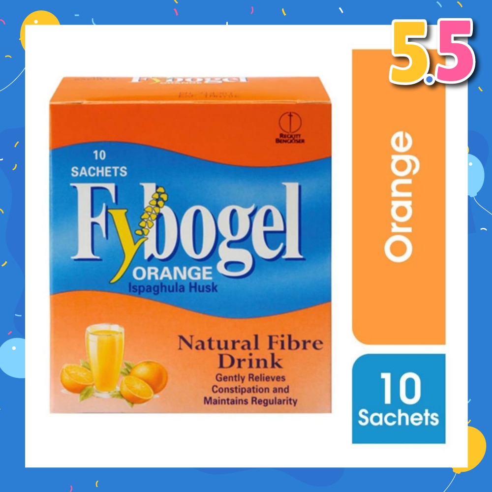 Natural Fibre Drink Sachet Orange Flavour (Gently Relieves Constipation) 10s