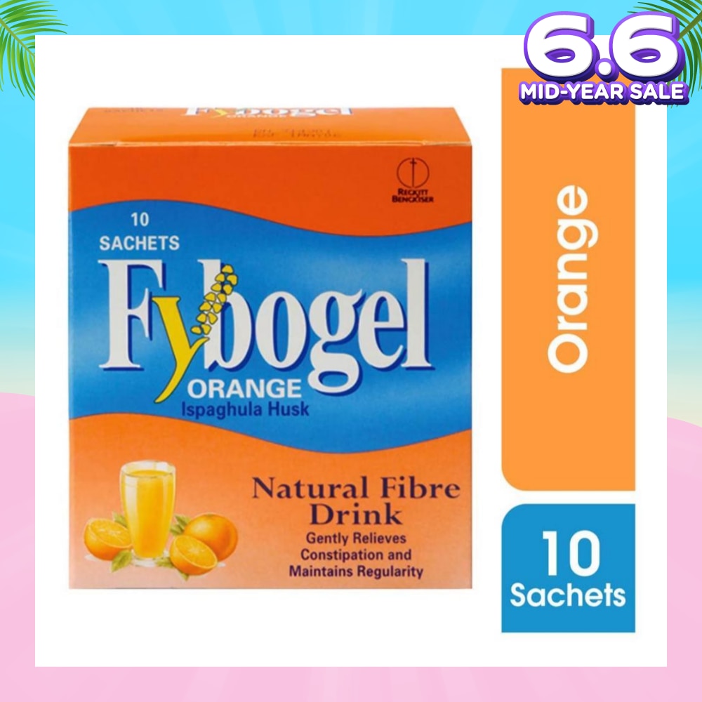 Natural Fibre Drink Sachet Orange Flavour (Gently Relieves Constipation) 10s