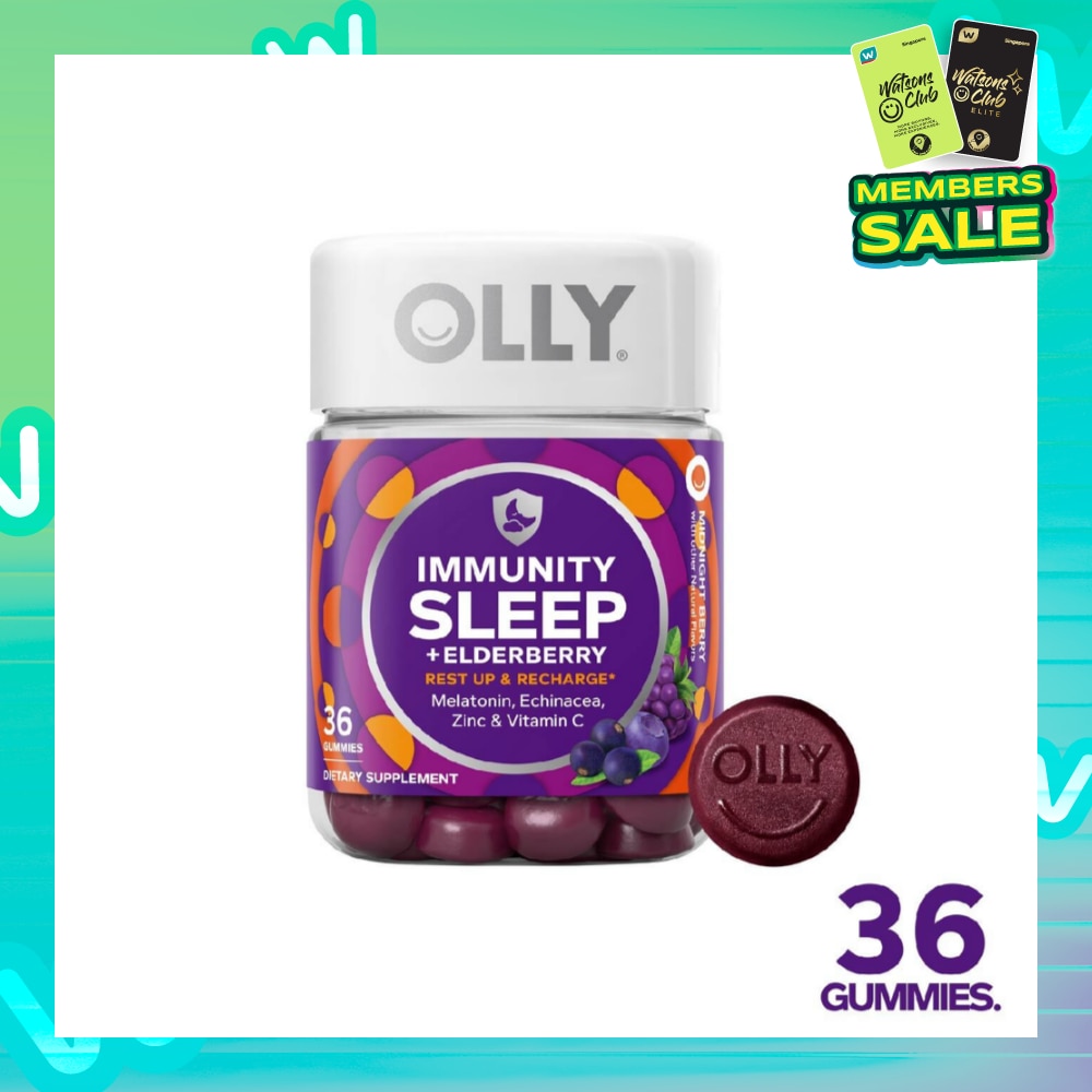 Immunity Sleep Chewable Gummy Supplements with Vitamin C (For Immune Support & Quality Sleep) 18 Day Supply 36s
