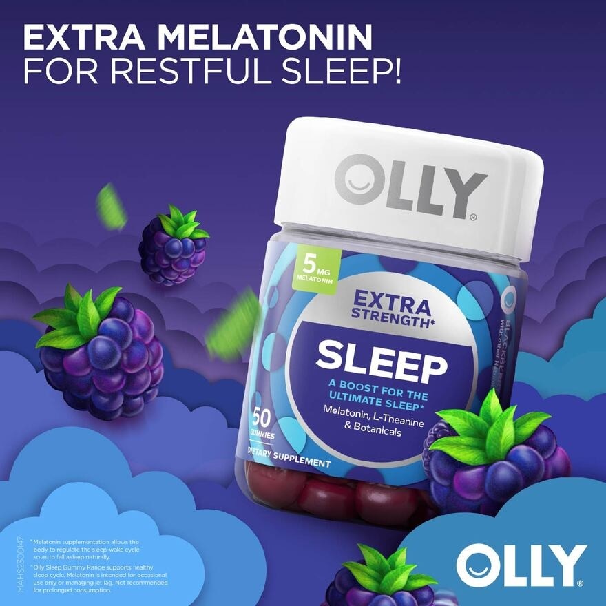 Extra Strength Sleep Chewable Gummy Supplements (For Healthy Sleep Cycle) 25 Day Supply 50s