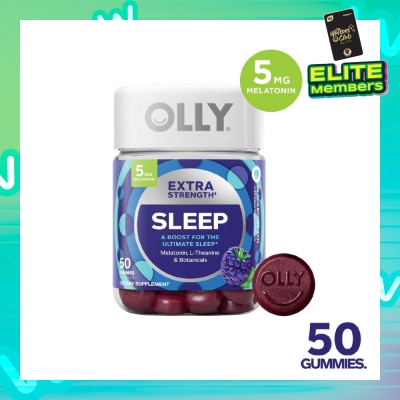 OLLY Extra Strength Sleep Chewable Gummy Supplements (For Healthy Sleep Cycle) 25 Day Supply 50s