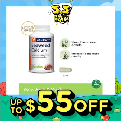 VITAHEALTH Organic Seaweed Calcium 1000 60 Tablets