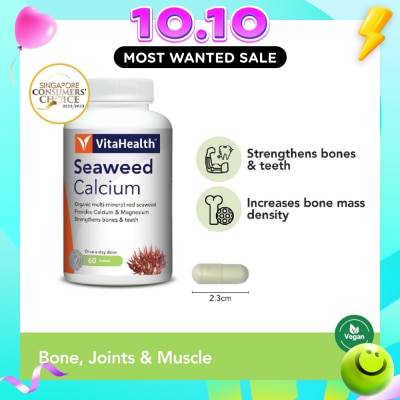 VITAHEALTH Organic Seaweed Calcium 1000 60 Tablets image