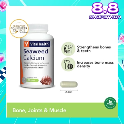 VITAHEALTH Organic Seaweed Calcium 1000 60 Tablets