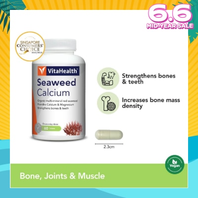 VITAHEALTH Organic Seaweed Calcium 1000 60 Tablets