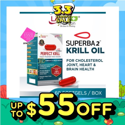 LABO NUTRITION Perfect Krill Dietary Supplement Softgel (For Heart, Brain, Liver, Joint,Vision, Immune Health) 60s